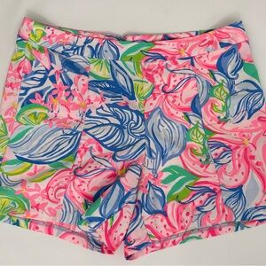 Lilly Pulitzer High Waist Shorts - Pink, Blue, Green Floral